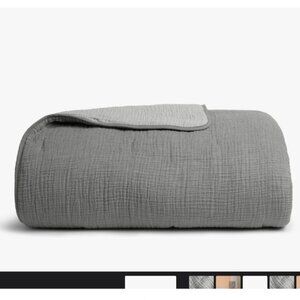 Parachute Steel/Smoke Organic Cloud Cotton Quilt with Standard Pillowcase, Twin